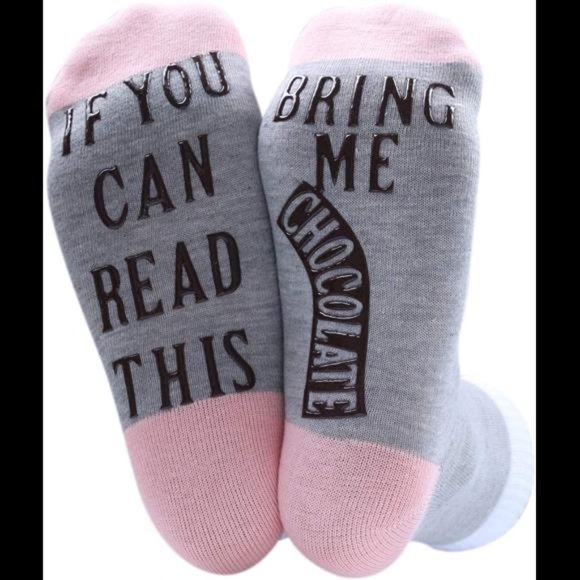 Cotton Socks if you can read this bring me chocolate Funny - Picture 1 of 1